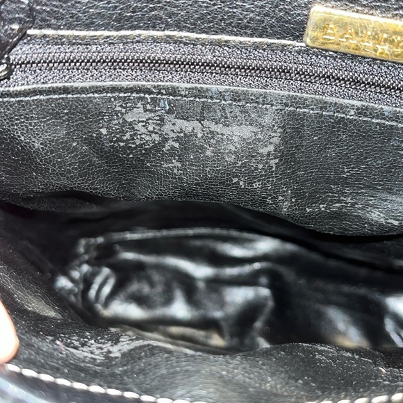 Bally  vintage bag   woven leather flap Italian leather   Black & brown   EUC - Picture 17 of 17